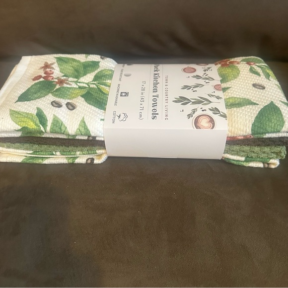Town & Country Living 4 Pack Coffee Bean Cotton Kitchen Towels - Picture 4 of 9